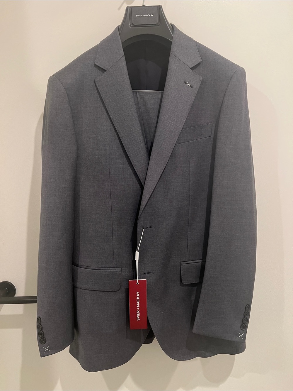 SPIER & MACKAY Men's Gray Two-Button Wool-Blend Suit